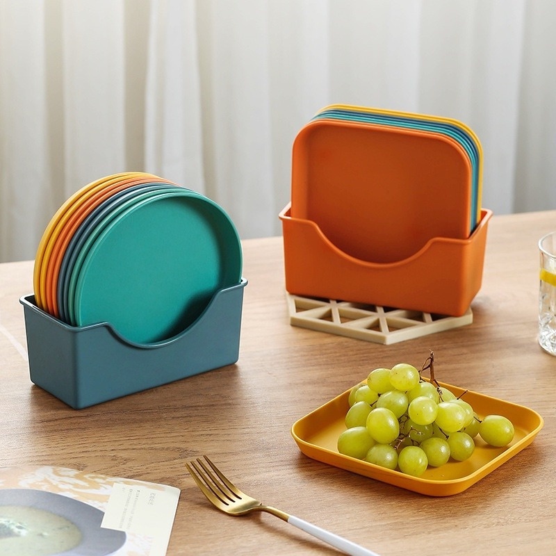 Đĩa nhựa đựng đồ ăn vặt cỡ nhỏ 6 inch tiện lợi cho bàn ăn gia đình