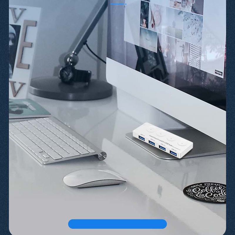 HUB USB 3.0 công tắc On/Off có đèn LED cho máy tính&lt;br&gt;