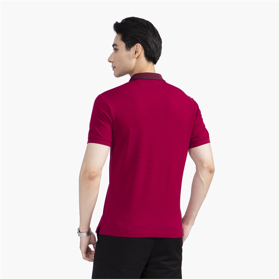 Áo thun polo nam Aristino APS140S2 phông ngắn tay có cổ bẻ dáng slim fit ôm nhẹ màu booc đô vải Cupro cao cấp