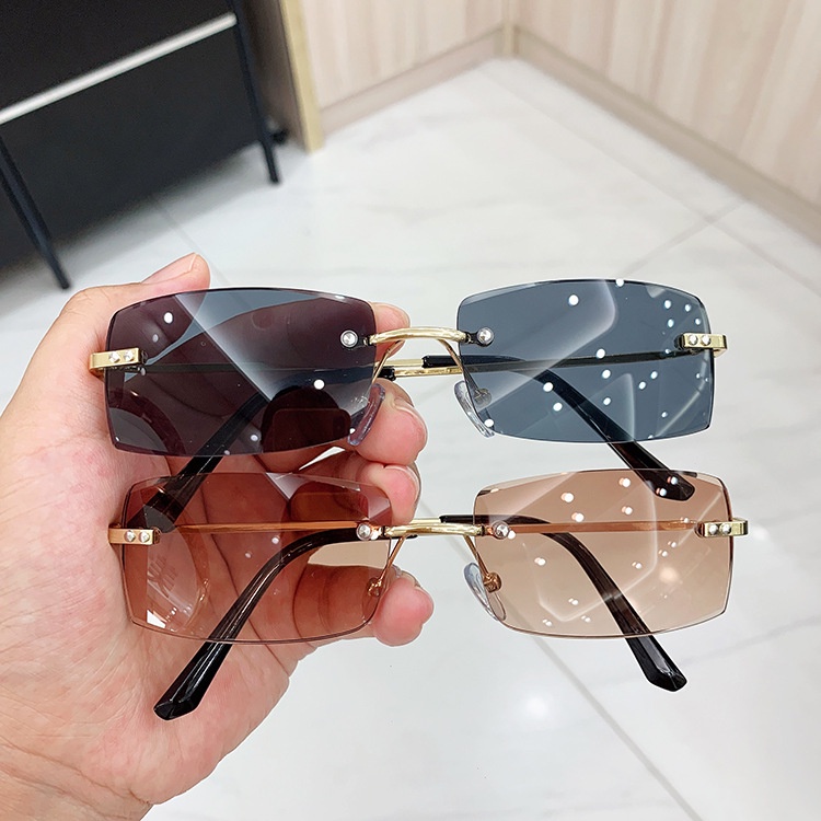 Kính râm nữ cổ điển Kính râm không gọng thời trang Kính râm nữ có gọng Kính râm nữ có gọng