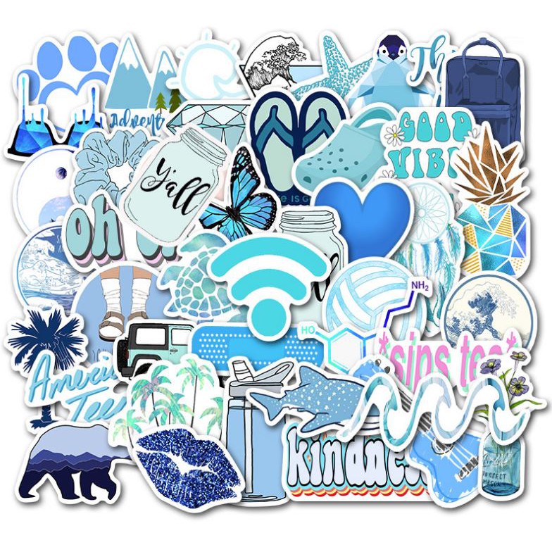 Sticker BIỂN nhựa PVC không thấm nước, dán nón bảo hiểm, laptop, điện thoại, Vali, xe, Cực COOL #51