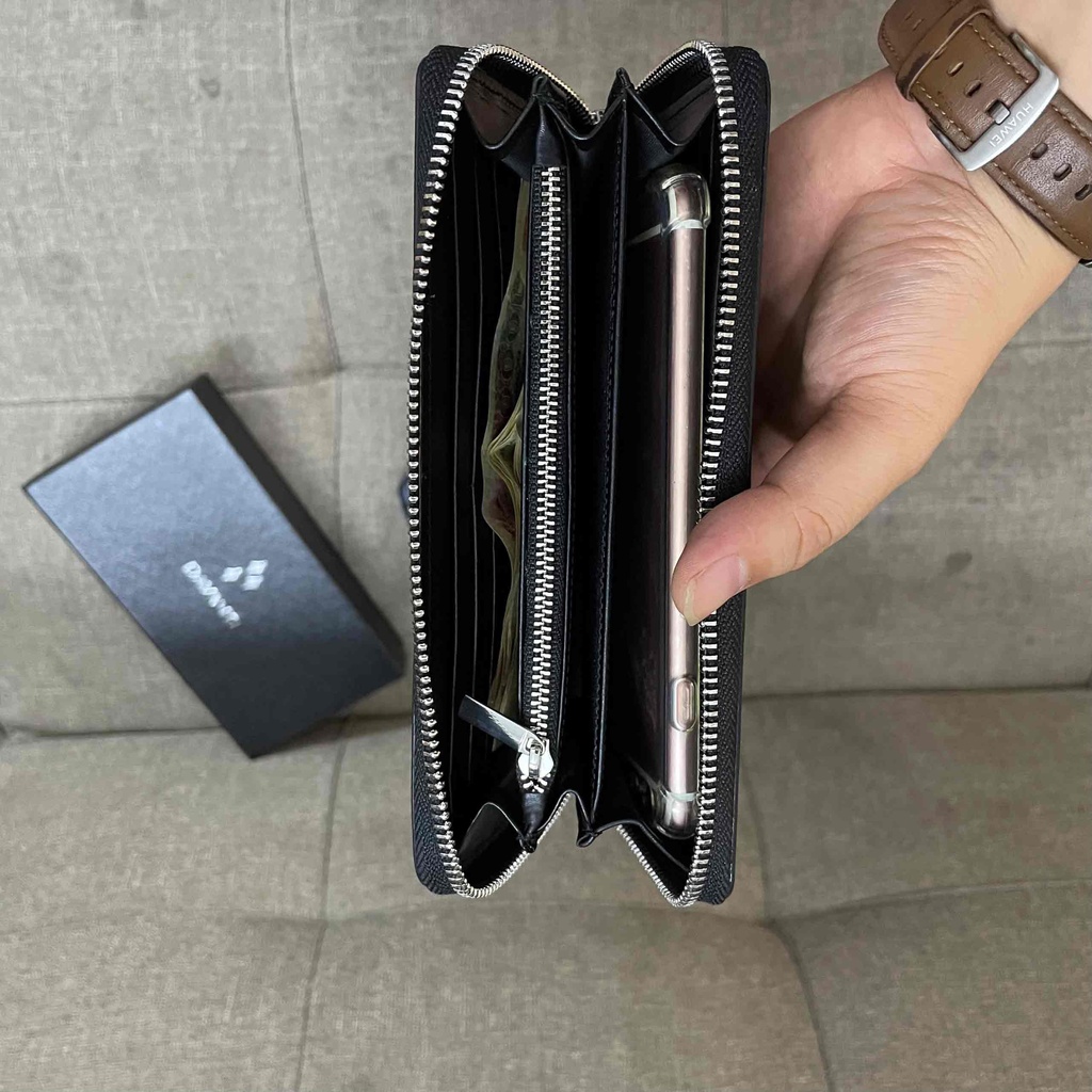 Ví Cầm Tay Da Bò Unisex