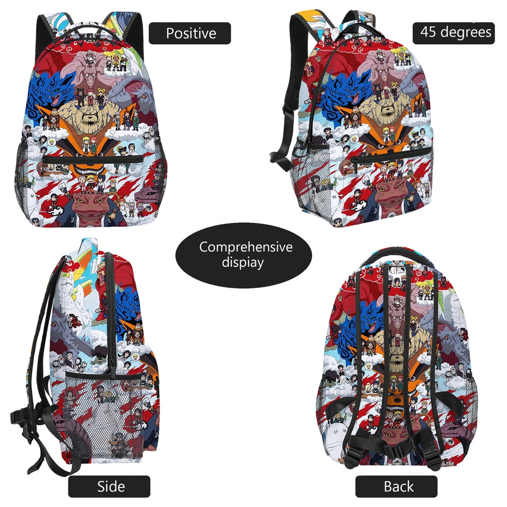 Balo Naruto Kakashi Anime balo nữ đi học Ba Lô Đi Học Hai Mặt In Hoạ Tiết Hoạt Hình Naruto Kakashi Dành Cho Bé