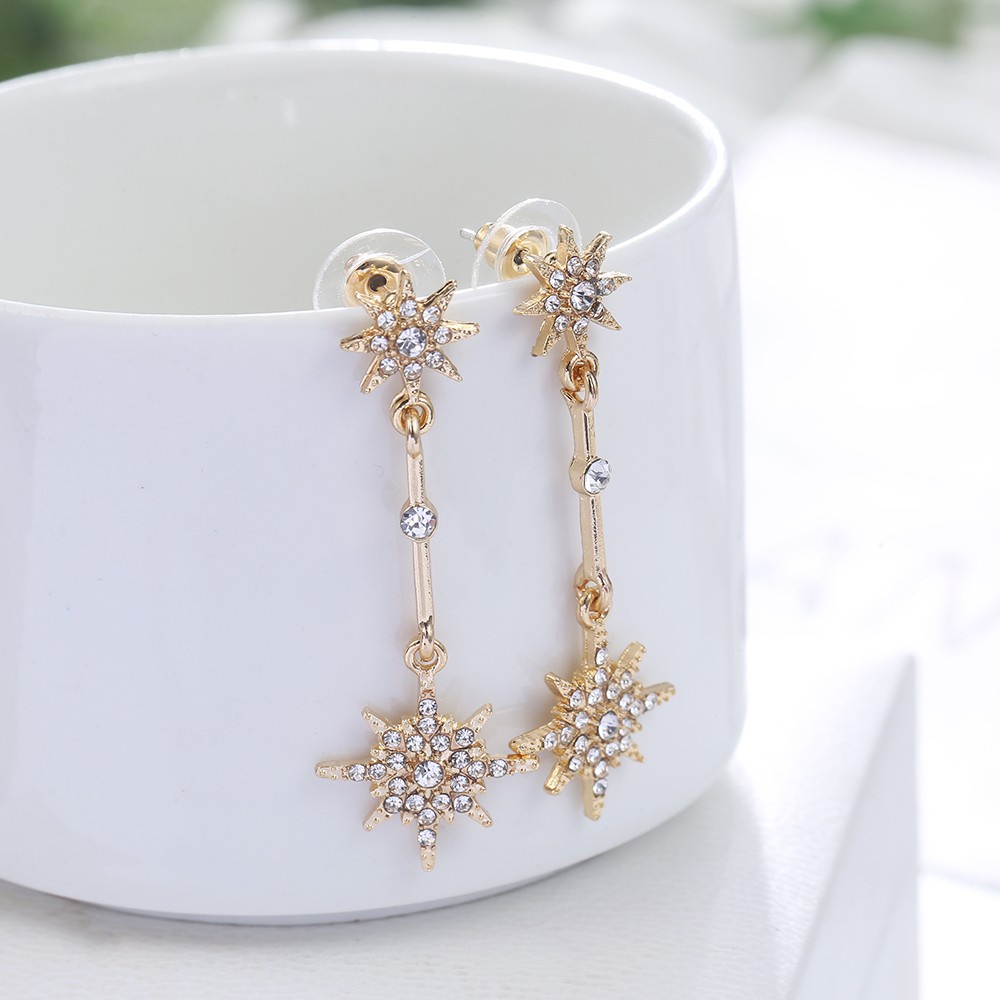 Bông tai mạ bạc 925 hình ngôi sao xinh xắn cho nữ