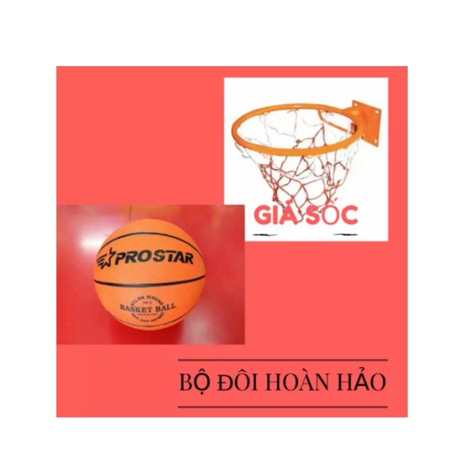 Combo bộ sản phẩm Vành bóng rổ 40cm + quả bóng rổ số 5 (Cam)- Bao giá thị trường