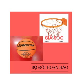 Combo bộ sản phẩm Vành bóng rổ 40cm + quả bóng rổ số 5 (Cam)- Bao giá thị trường