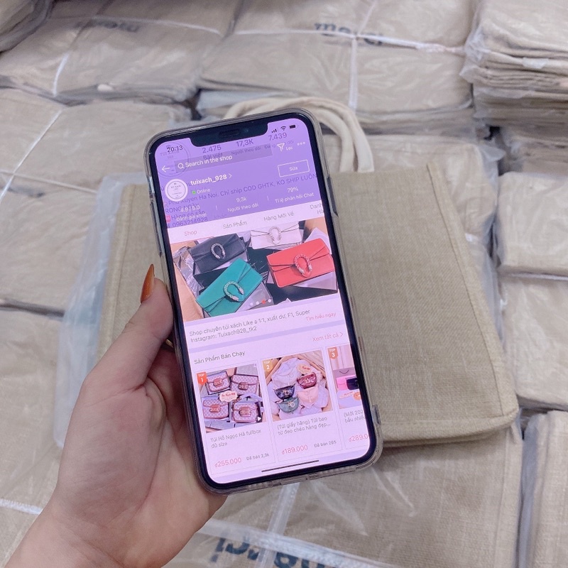 Túi cói Merci size 35cm