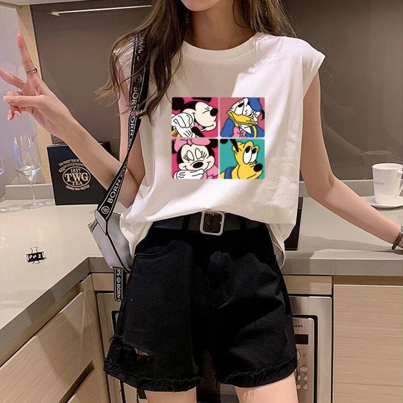 Áo Thun Sát Nách Thể Thao Họa Tiết Hoạt Hình Cho Nữ