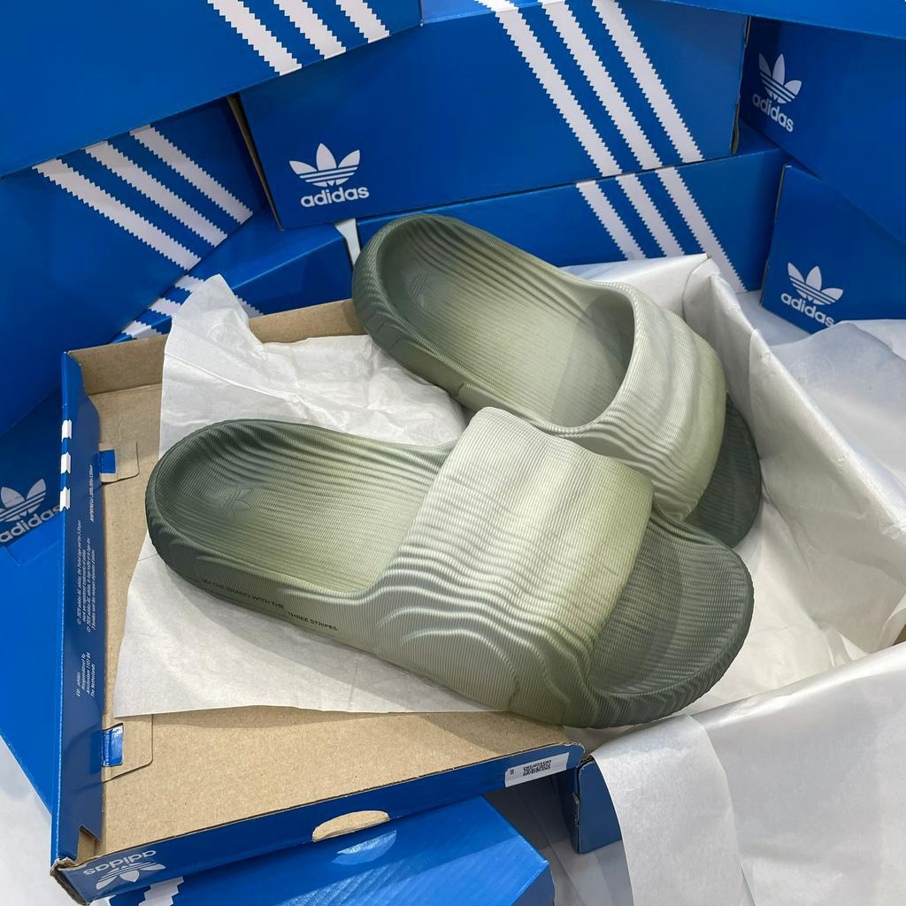 [CHÍNH HÃNG] DÉP ADIDAS 22 - BẬC THANG * XANH XÚP LƠ - LOANG *