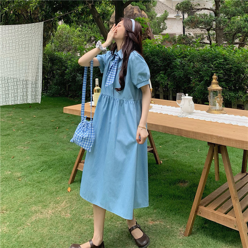 Váy Thời Trang Tay Ngắn Phong Cách Nhật Bản