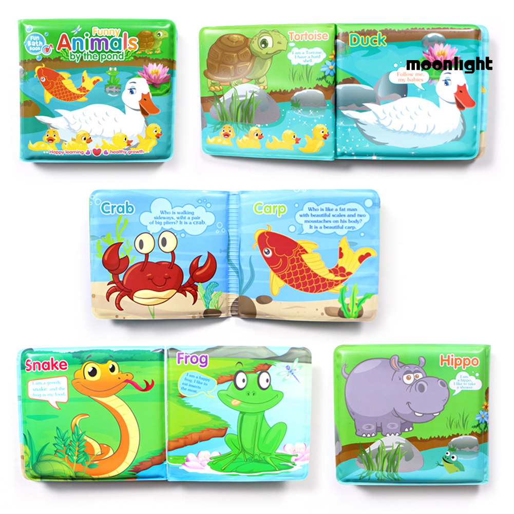 ML-PU Cartoon Animal English EVA Waterproof Baby Bath Book Educational Picture Album