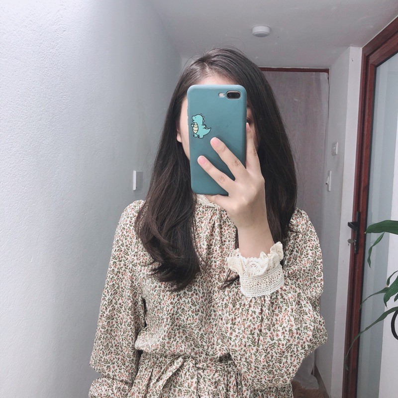 Váy Maxi Hoa Nhí Dài Cổ Và Tay Phối Len Ren Siêu Đẹp - Freesize | BigBuy360 - bigbuy360.vn