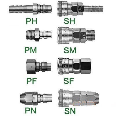 Đầu nối nhanh khí nén Nitto Nhật đầu cái 20SM, 20SH, 20SF, 65SN và đầu đực 20PM, 20PH, 20PF, 65PN