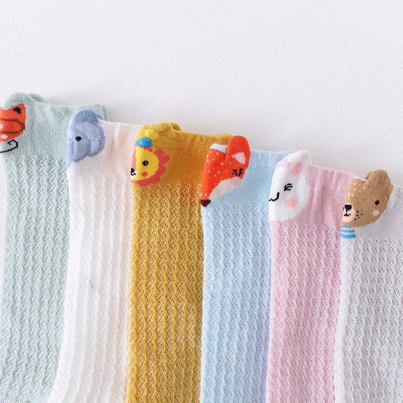 Vớ cotton Lưới Mỏng Họa Tiết Hoạt Hình Dễ Thương Dành Cho Trẻ Em
