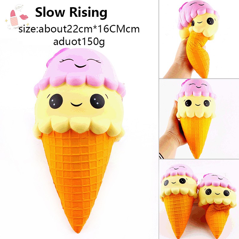 Đồ Chơi Xốp Squishy Giảm Stress Hình Cây Kem Ốc Quế Dễ Thương Cho Bé / Người Lớn 16cm