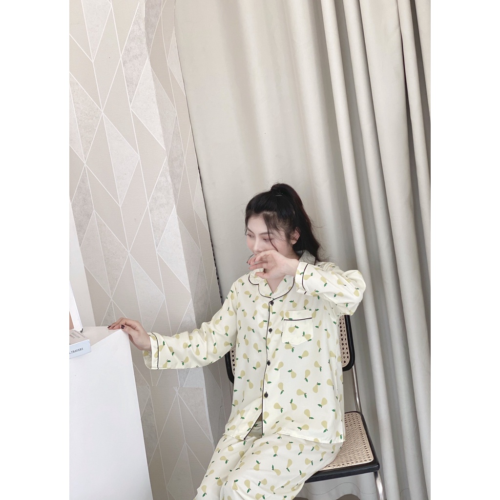 Đồ bộ ngủ pijama nữ dài tay HATIBO chất kate thái hàng đẹp. Bộ mặc nhà thu đông dưới 60kg | BigBuy360 - bigbuy360.vn