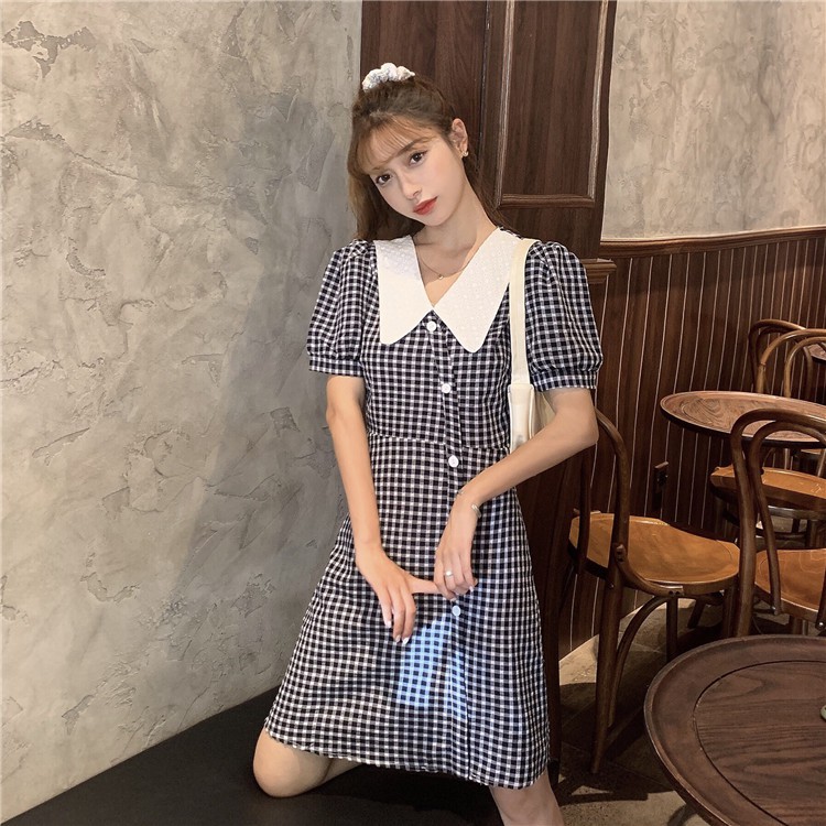 Đầm kẻ ulzzang Váy Dự Tiệc dạ hội hàng thiết kế dài công chúa có lớp lót vải voan xòe xếp ly đẹp Kozoda M20