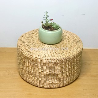 Đôn bèo tây (lục bình) hình trụ tròn màu tự nhiên/ Round hyacinth stool for home decor natural color