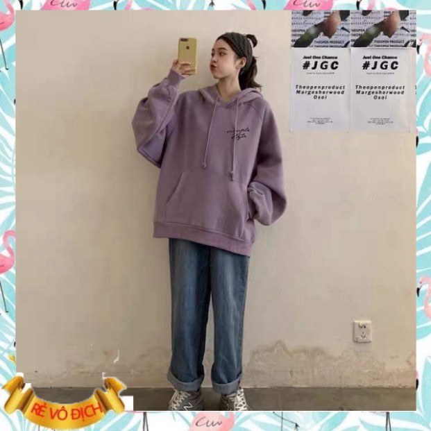 (mới) ÁO HOODIE SIMPLE STYLE UNISEX 3 MÀU TÍM ĐEN BE - (Sp sẵn)