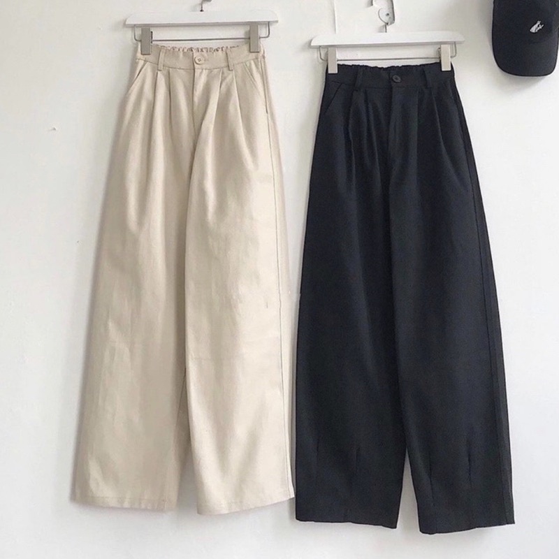 Quần kaki nữ ống rộng dáng suông LOSI ulzzang (ảnh thật)