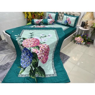 Drap thun lạnh 5D cao cấp mẫu hoa ( 5 màu)