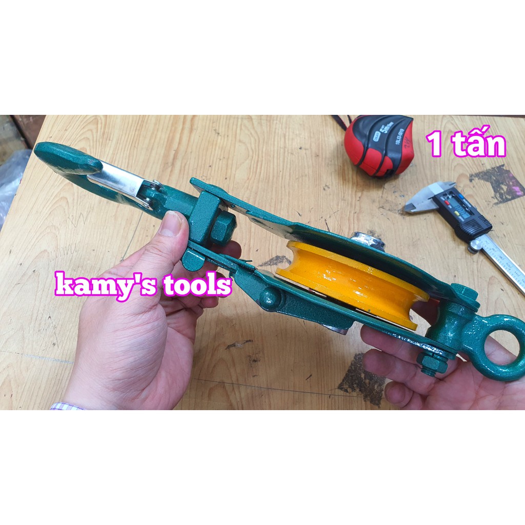 Ròng rọc đơn 1 tấn, puly sắt đơn 4 inch 100mm, puly 1 rãnh
