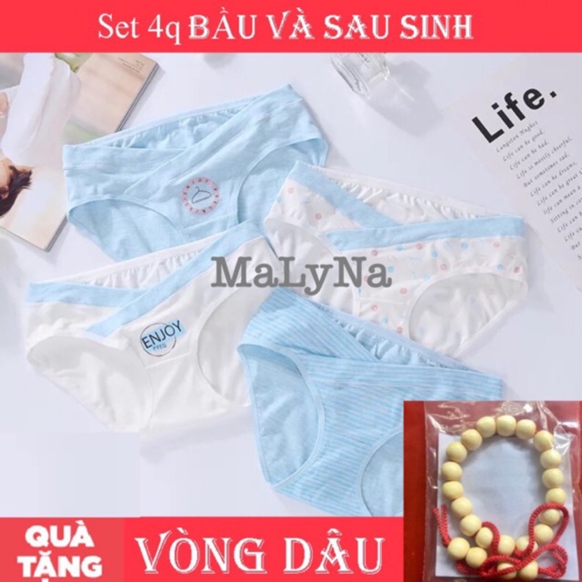 [Mã WA23150 giảm 20k đơn 150k] Quần lót bầu cạp chéo (1 set gồm 4 quần)