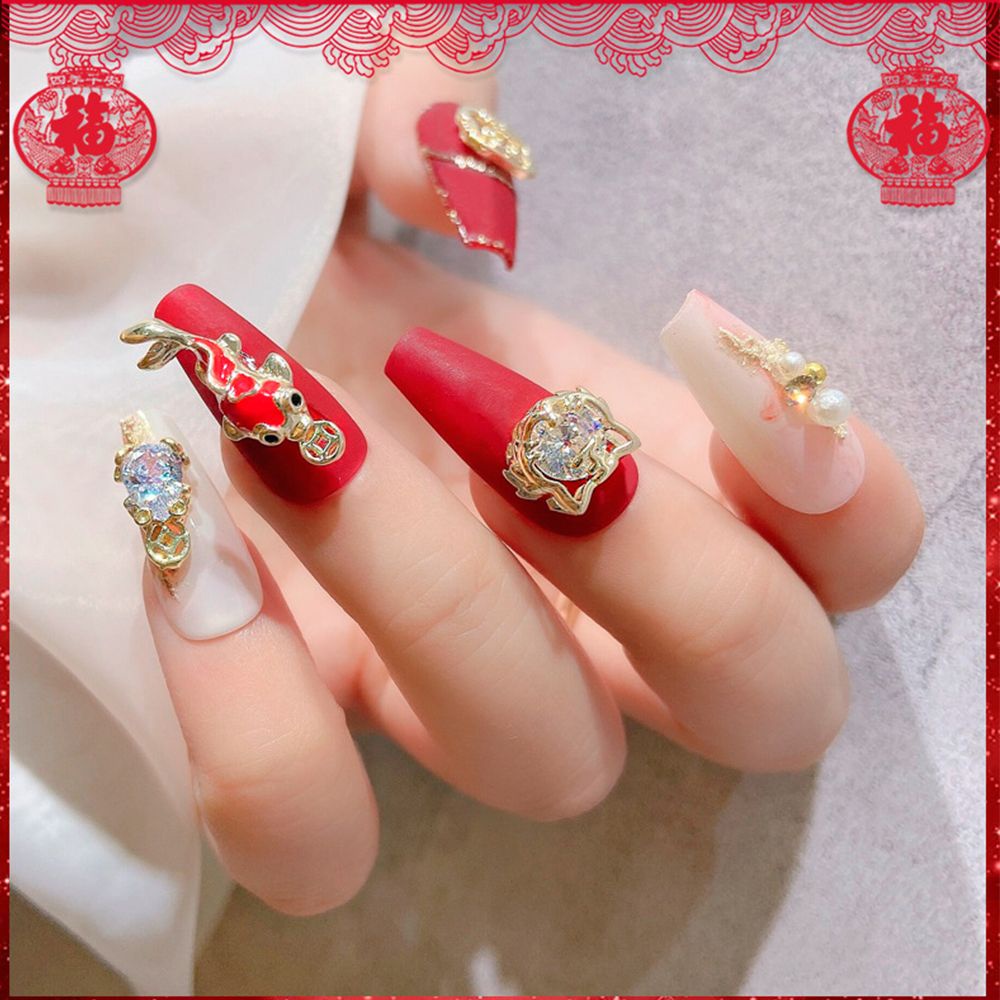 Phụ Kiện Trang Trí Móng Tay DIY Xinh Xắn|Phụ Kiện Trang Trí Móng Tay Hình Hổ May Mắn Đính Đá Zircon Sang Trọng