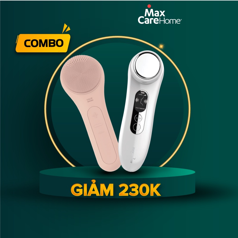 [Combo giảm 230K] Máy đẩy tinh chất ion dưỡng trắng Max888 + Máy rửa mặt Maxcare Max999 (Ưu đãi tháng 3)