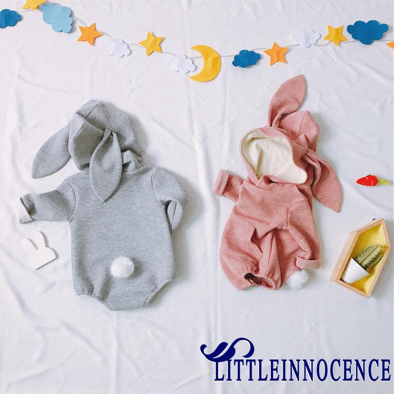 Bộ áo liền quần tay dài hình chú thỏ đáng yêu cho bé