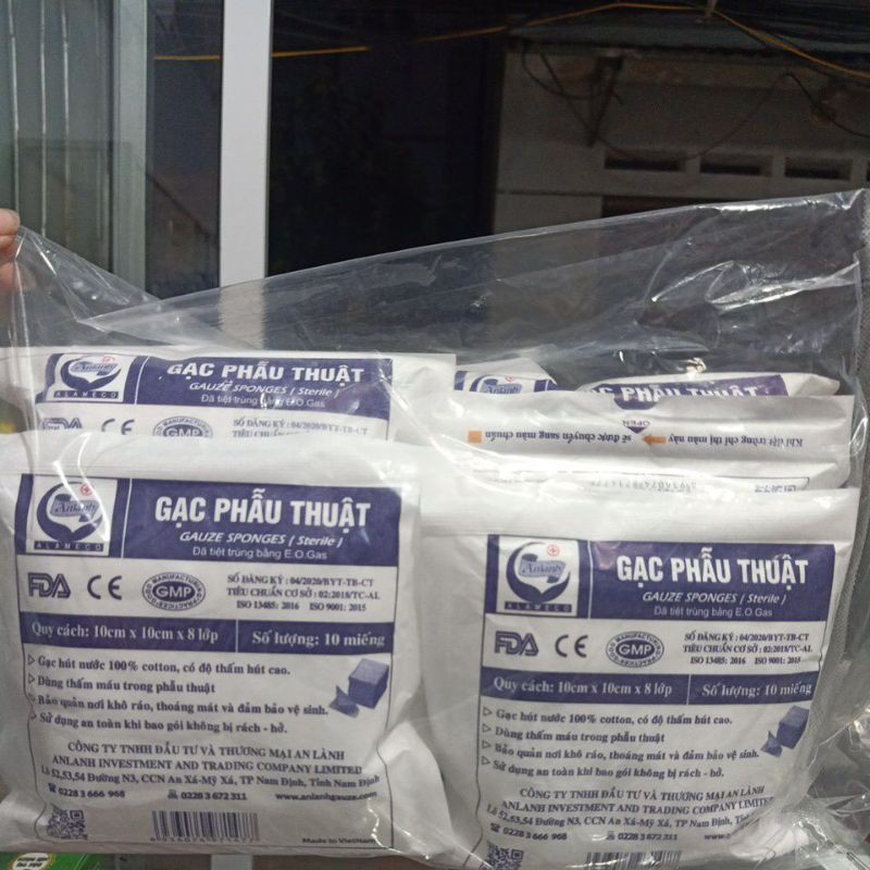 gạc phẫu thuật 10x10