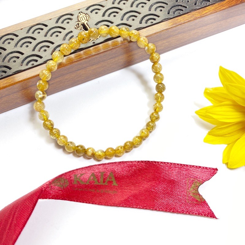 Vòng tay thạch anh tóc vang 4-5 li - KAIA