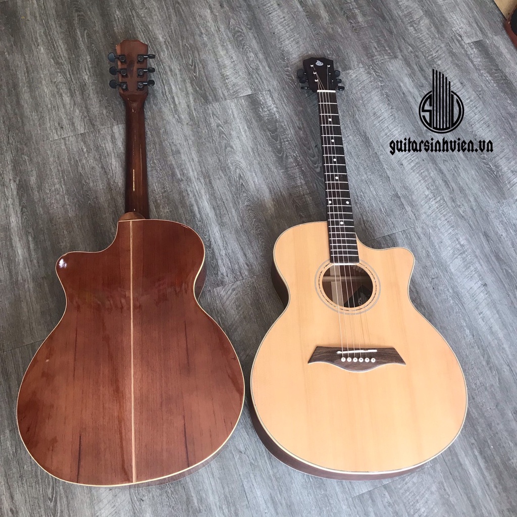 Đàn guitar acoustic SV-A2 - Đàn gỗ thịt có ty chống cong cần - Khóa đúc - Tặng bao dù và phụ kiện - Bảo hành 1 năm