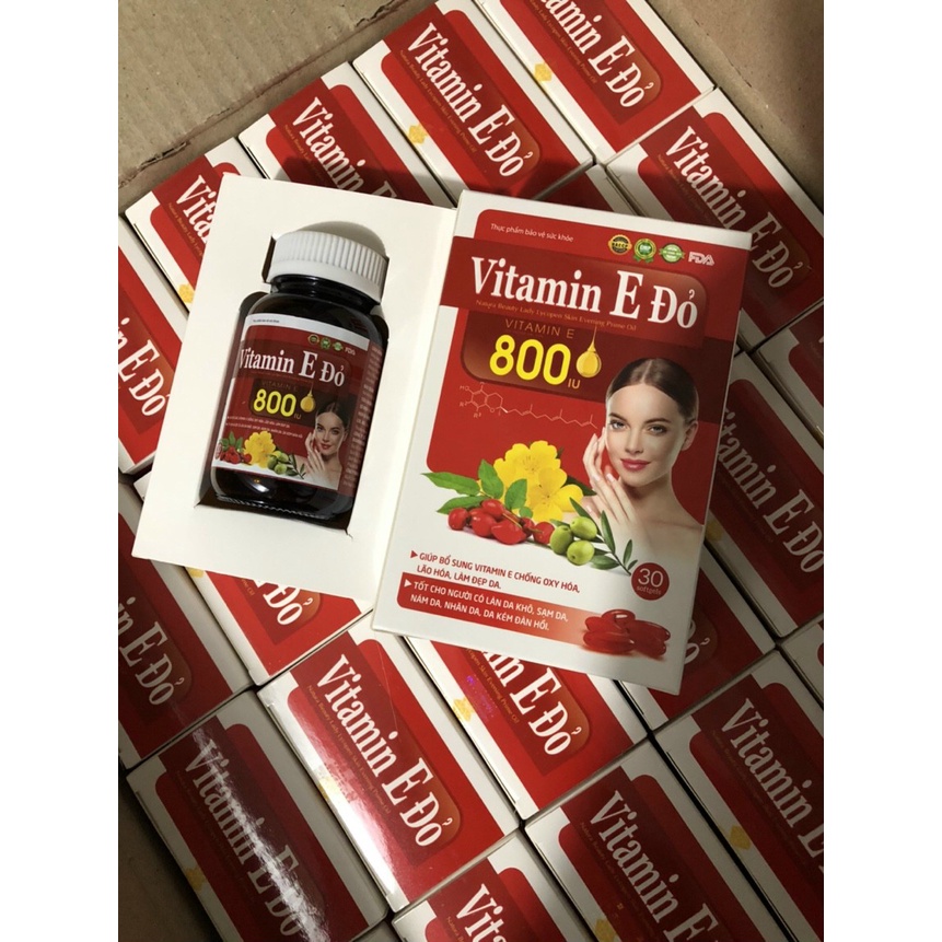 Viên uống đẹp da Vitamin E đỏ vitamin e 800  giảm lão hóa, sáng mịn da