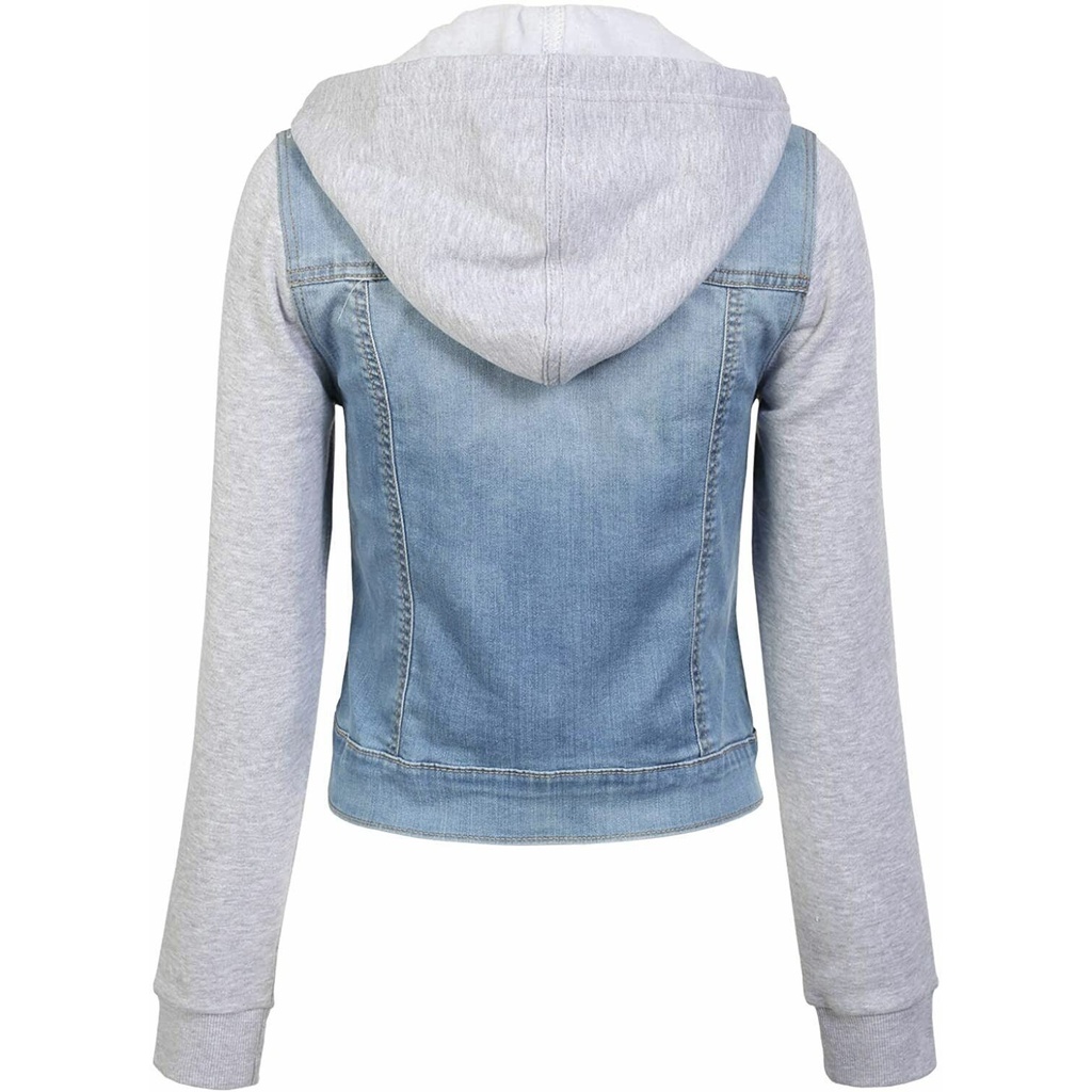 Áo khoác W/x Jeans Denim jacket hood dành cho Nữ. Đẹp và chất. Chất jeans mềm, co giãn thoải mái. Có Nón