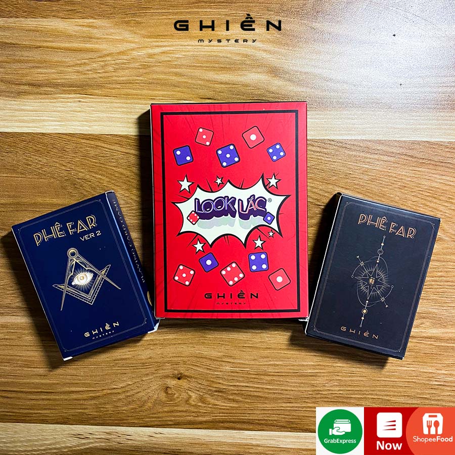 Combo bộ 3 drinking game phá đảo các bữa tiệc &quot;Phê far 1,2 - Look Lắc&quot; gây cười thú vị hottrend 2022 | Ghiền Mystery