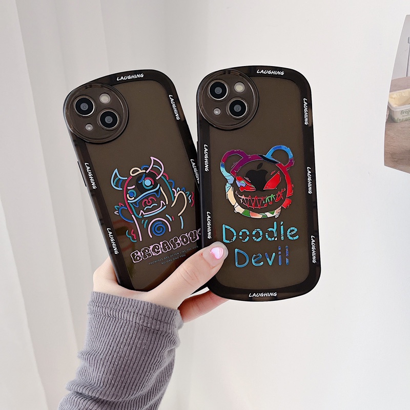 Ốp Điện Thoại Mềm Hình Quái Vật Nhỏ Nhiều Màu Sắc Thời Trang Cho iPhone 13 12 11 Pro Max XS Max XR 7 8 Plus
