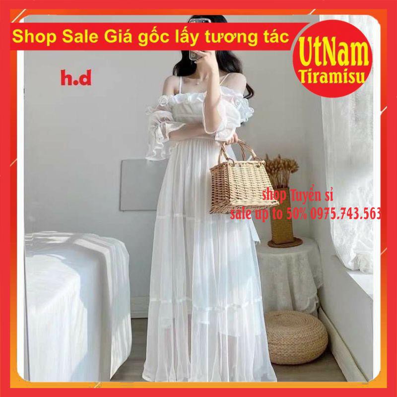 Váy công chúa trễ vai ren ulzzang có ảnh thật sp ♥️Váy tiểu thư dáng dài Vintage | BigBuy360 - bigbuy360.vn