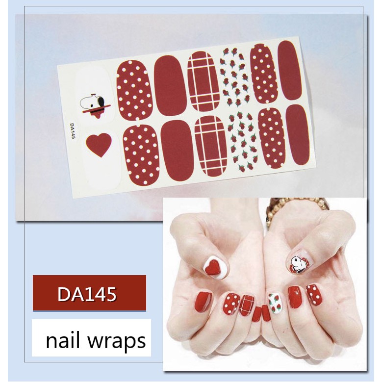 Miếng dán móng tay Nghệ thuật Phong cách Hàn Quốc Stickers Nails Wraps