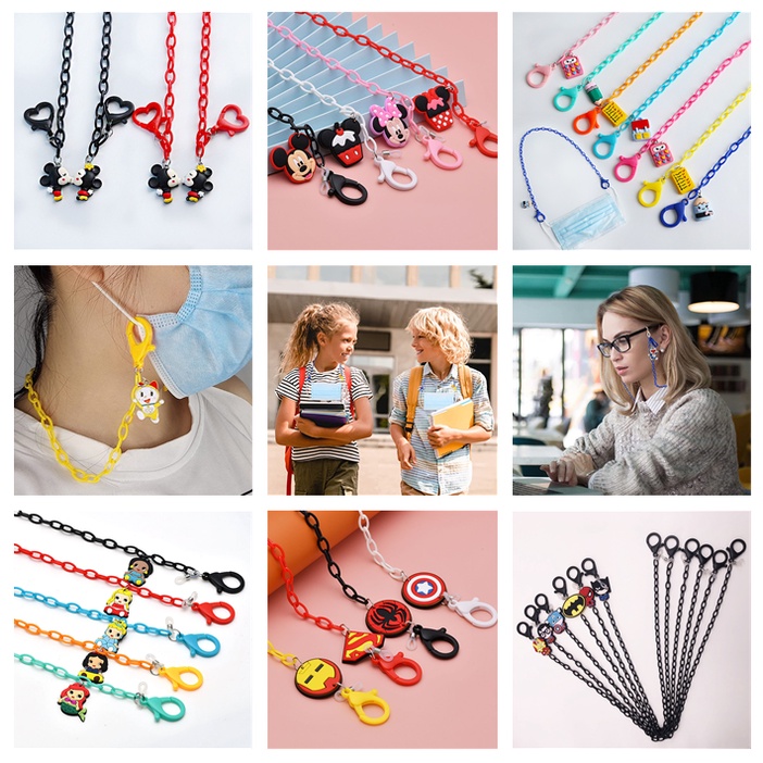 Dây Xích Treo Mặt Nạ 49 Kiểu Nhân Vật Hoạt Hình Batman Spiderman Bằng Acrylic Cho Trẻ Em