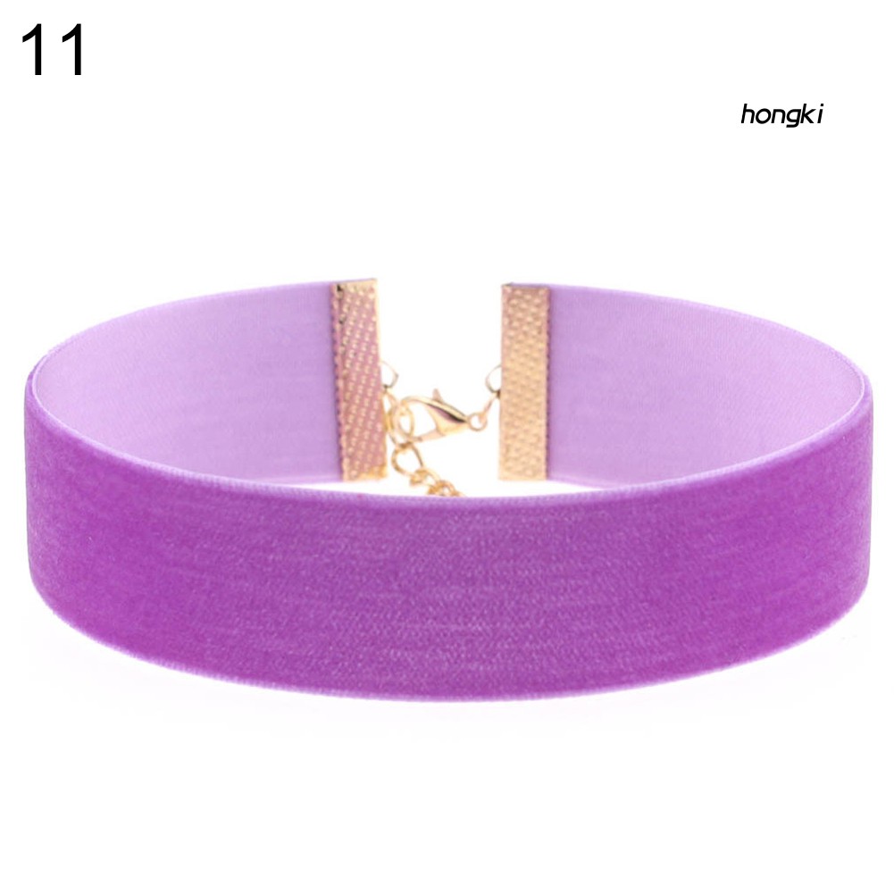 Vòng Cổ Choker Vải Nhung Bản Rộng Phong Cách Gothic Thời Trang Nhiều Màu Sắc Cho Nữ