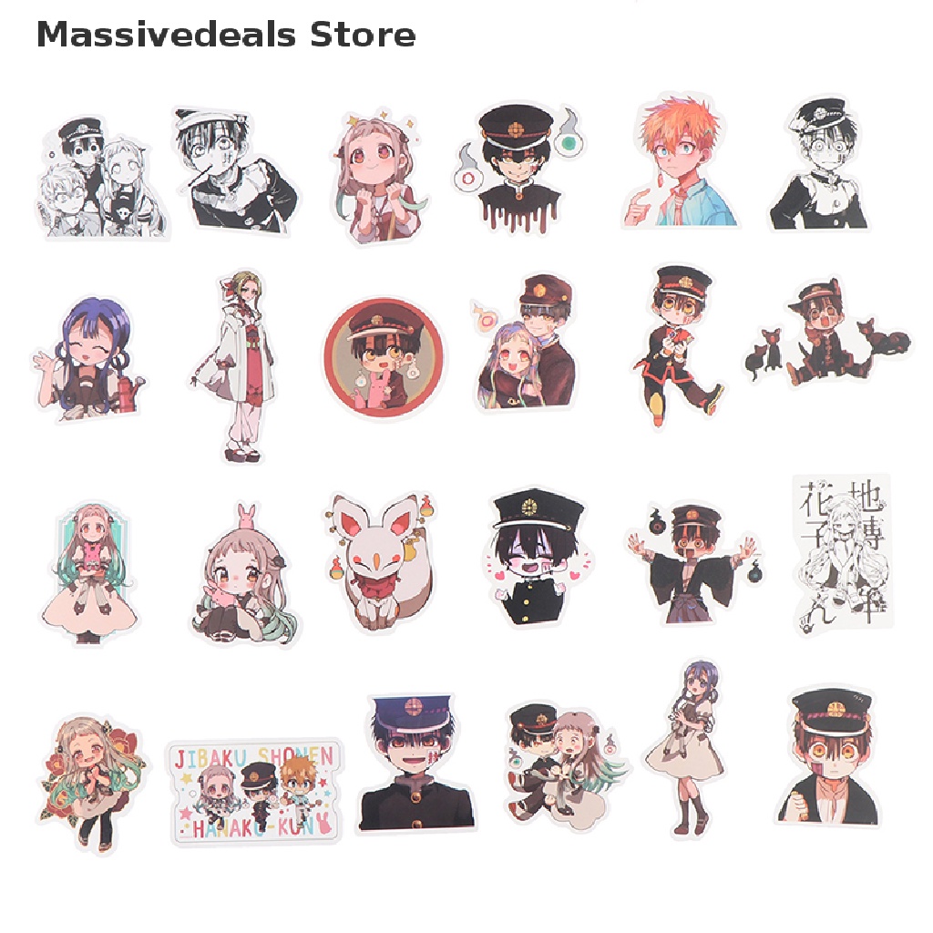 Set 50 sticker hoạt hình Hanako-kun dán trang trí ván trượt đàn guitar/laptop