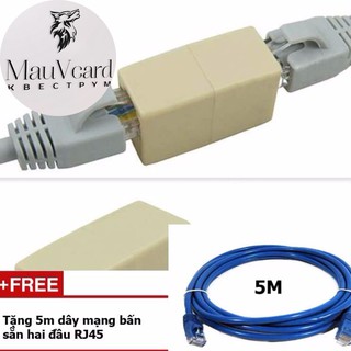 Bộ 5 đầu nối mạng RJ45 + tặng 5M dây mạng bấn sẵn 2 đầu RJ45