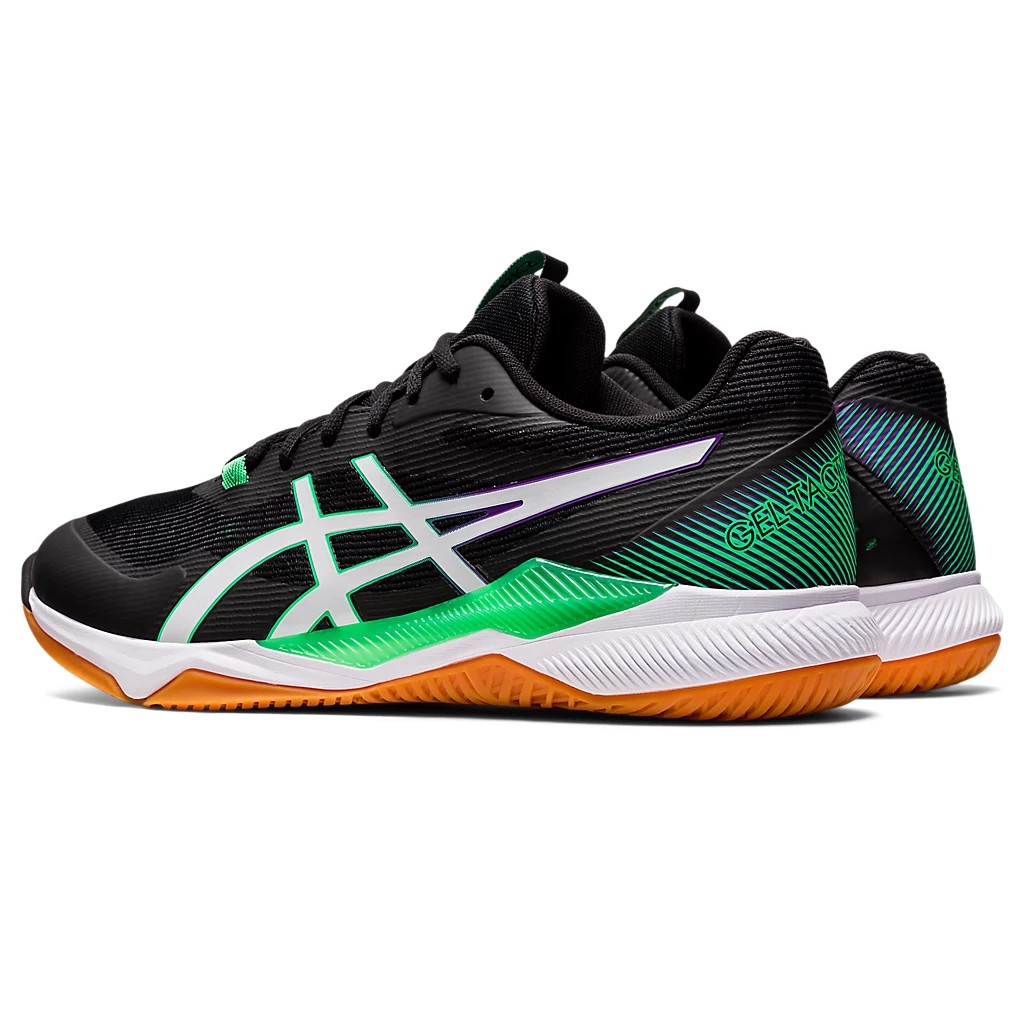 Giày Asics Gel Tactic Đen Trắng Xanh - Giày Cầu Lông,Tennis, Bóng Chuyền cổ thấp đệm gel hấp thụ sốc, đàn hồi, giảm chấn
