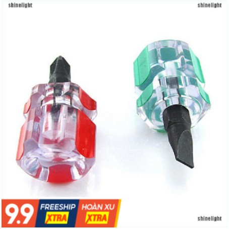 Bộ 2 Tuốc Nơ Vít set Tua Vít Mini ngắn dẹp chữ thập dấu cộng bake dụng cụ sửa phụ tùng Bỏ Túi cho xe hơi ô tô