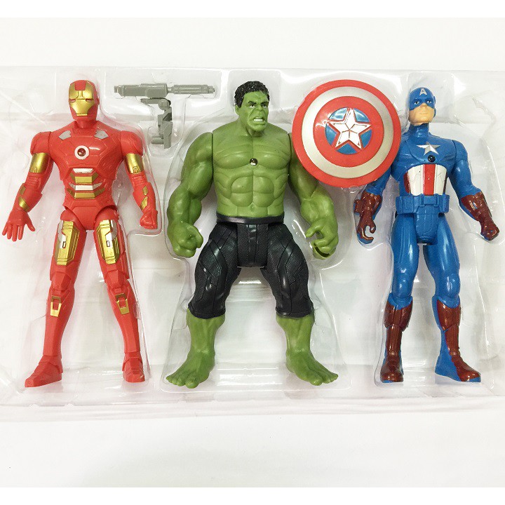 Đồ Chơi Siêu Anh Hùng Avenger 2 Có Đèn Phát Sáng Đỏ Nhựa An Toàn Cao Cấp