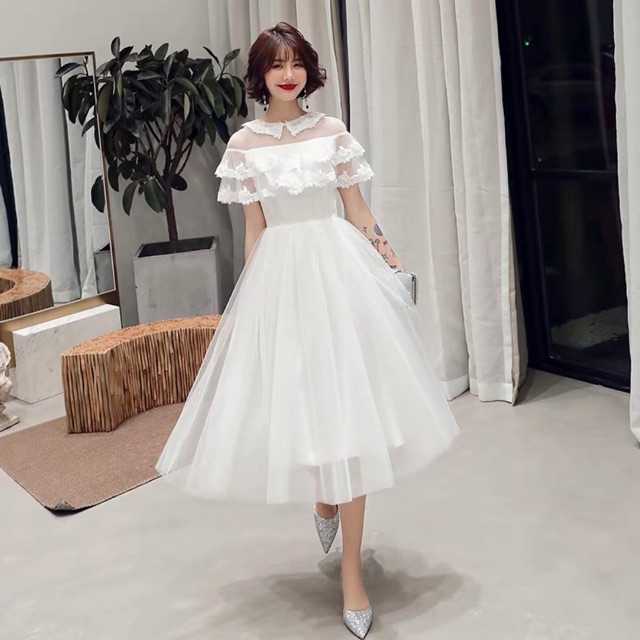 Váy prom trắng #adl0021