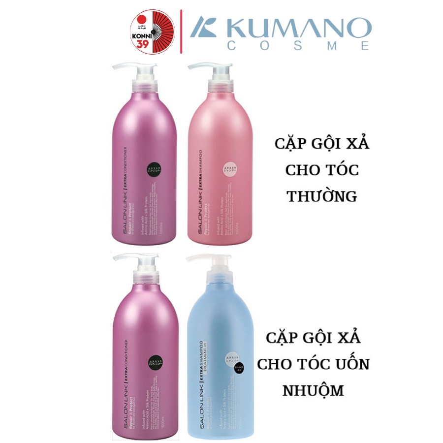 Dầu gội KUMANO Salon Link Extra Treatment 1000ml siêu dưỡng dùng cho tóc uốn, nhuộm - Bahachiha