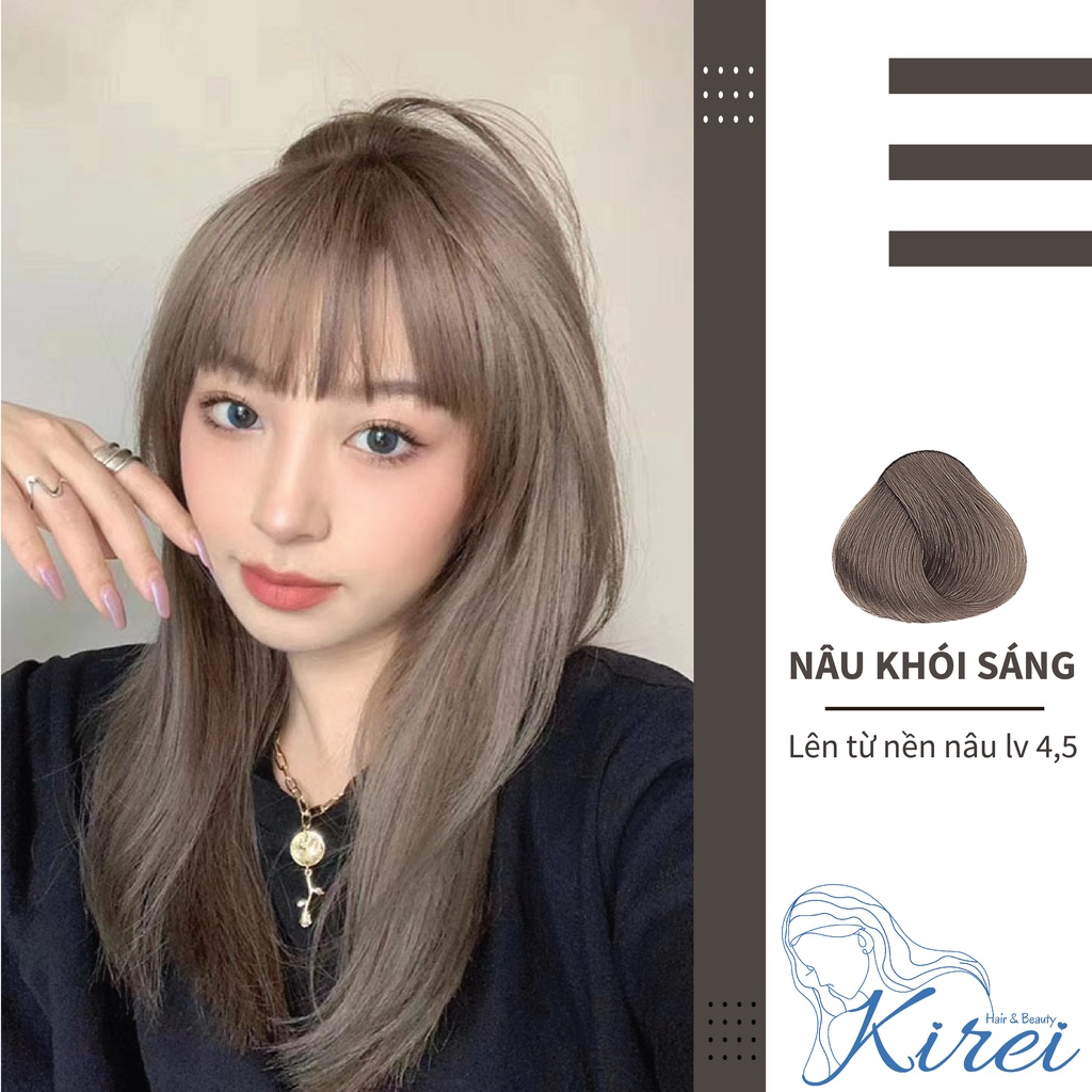 Thuốc nhuộm tóc màu NÂU KHÓI SÁNG không cần tẩy tóc Kirei Hair, KireiHair, KIREIHAIR