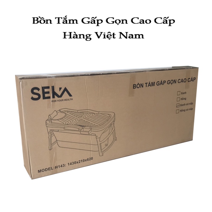 Chậu Tắm Gấp Gọn Cho Người Lớn Và Trẻ Em Có Nắp Đậy - Bồn Tắm Di Động Đa Năng - Hàng Việt Nam